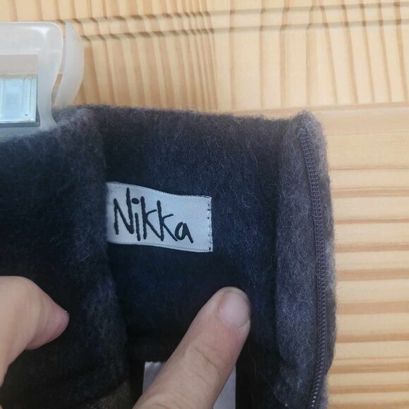 NWOT Wool Midi Plaid Skirt by Nikka, blue and cream, size M (US 8) - Picture 7 of 12